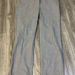 LOFT Light Gray Checkered Trousers